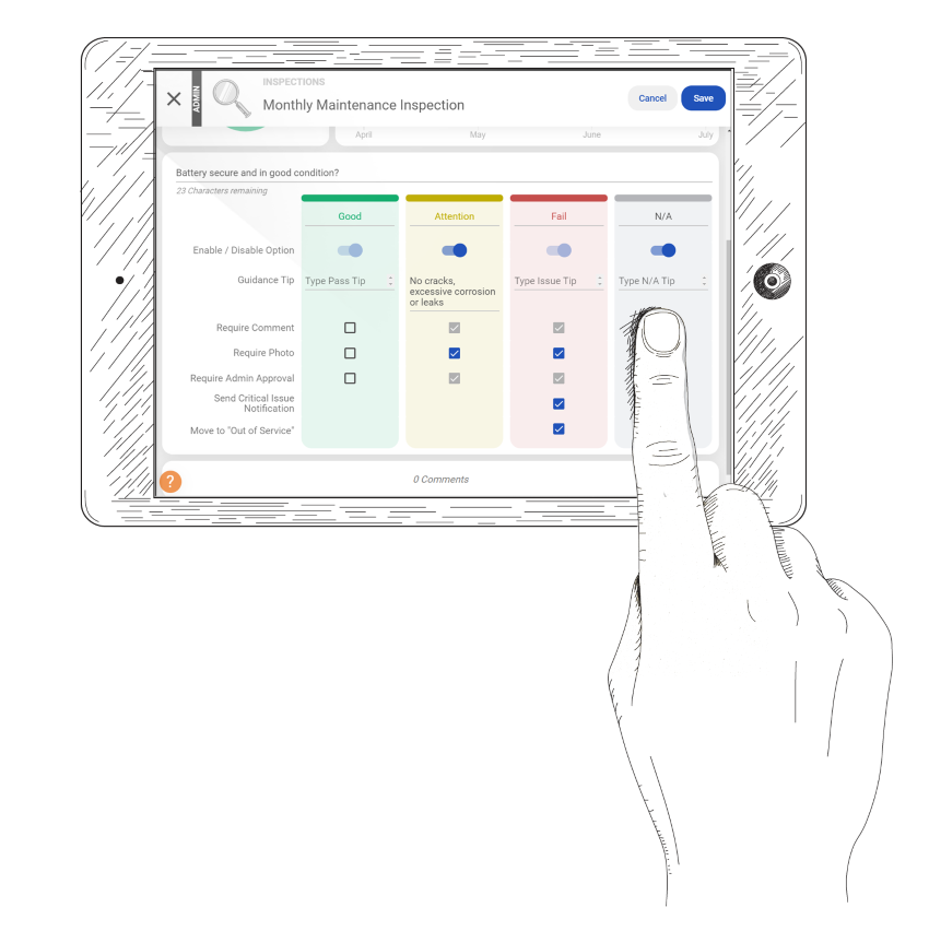 Inspections Tablet View