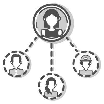 Icon showing the interconnectivity of Workhub